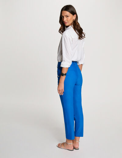 Pantalón cigarette azul eléctrico mujer