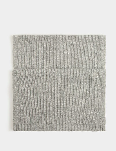 Bufanda con lentejuelas gris moyen mujer