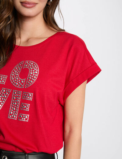 Camiseta con mensaje rojo mujer
