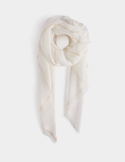 Fular con lentejuelas blanco mujer