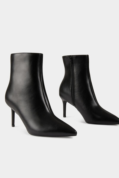 Botines de tacones de aguja negro mujer