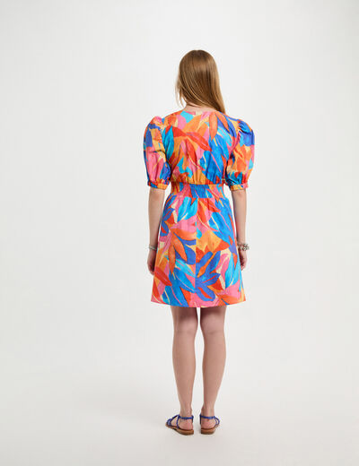 Vestido acampado estampado multicolor mujer