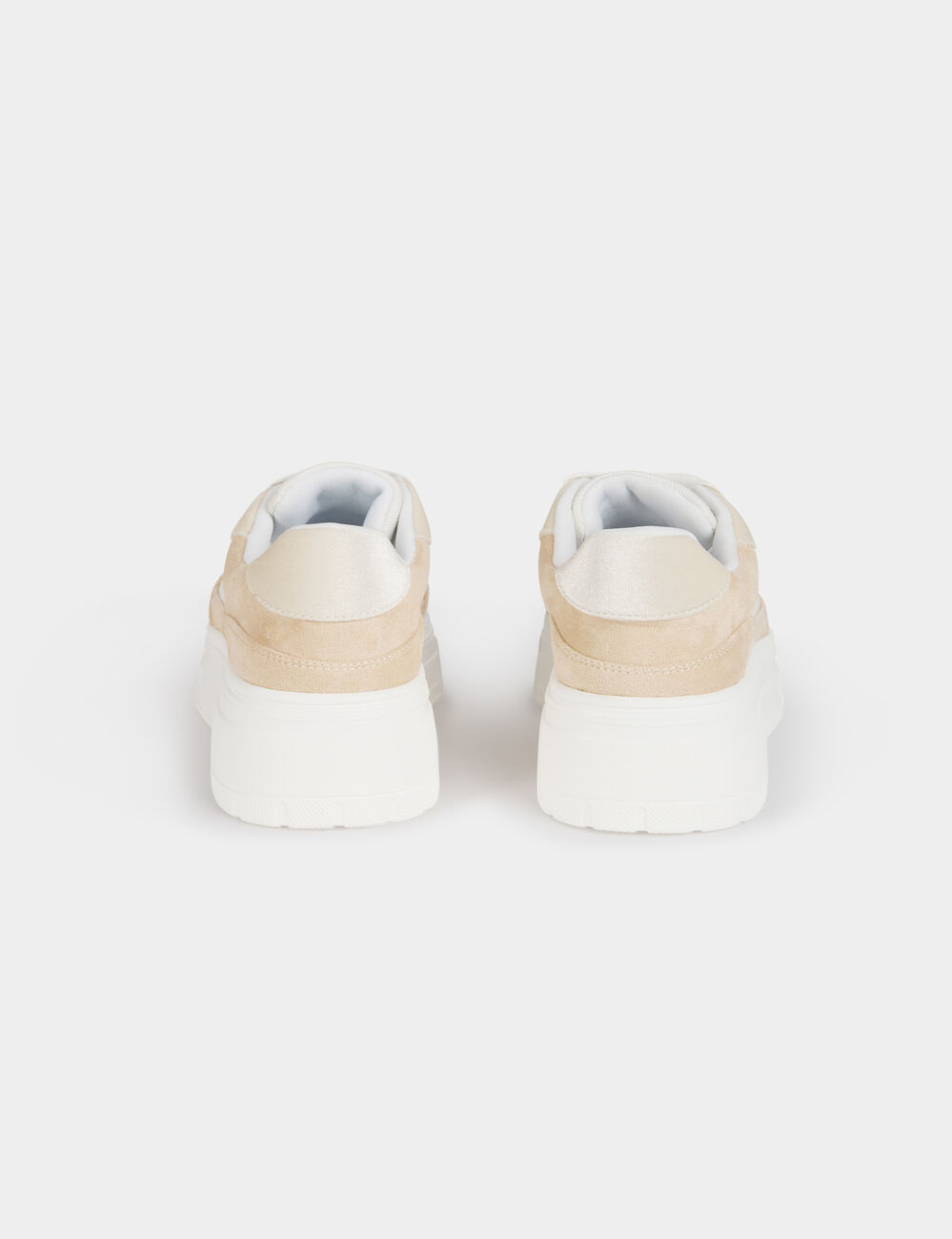 Zapatillas con plataformas beige mujer