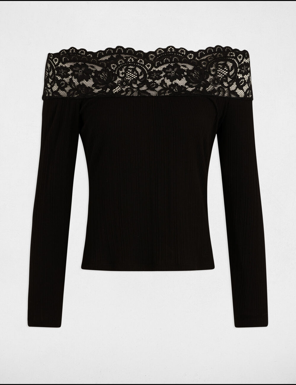Camiseta manga larga negro mujer