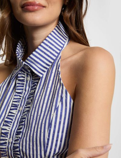 Camisa sin mangas y rayas multicolor mujer
