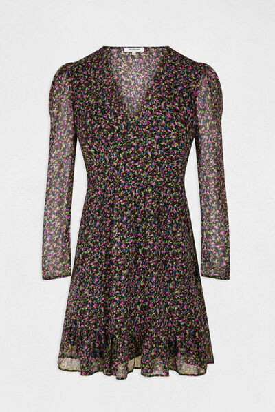 Vestido recto holgado estampado multicolor mujer