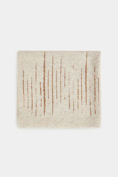 Bufanda de punto beige mujer