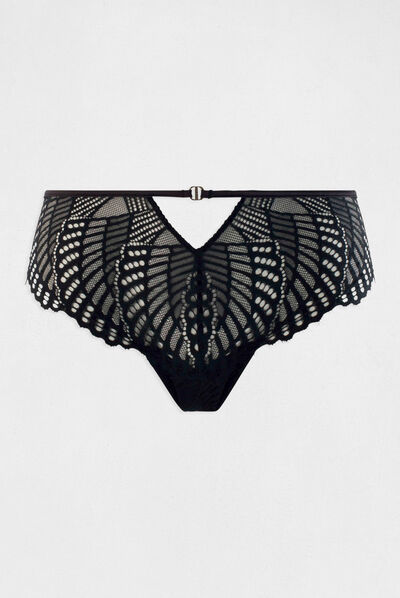 Shorty de encaje negro mujer