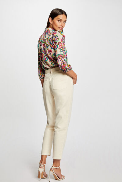 Camisa manga 3/4 estampado de cachemira multico mujer