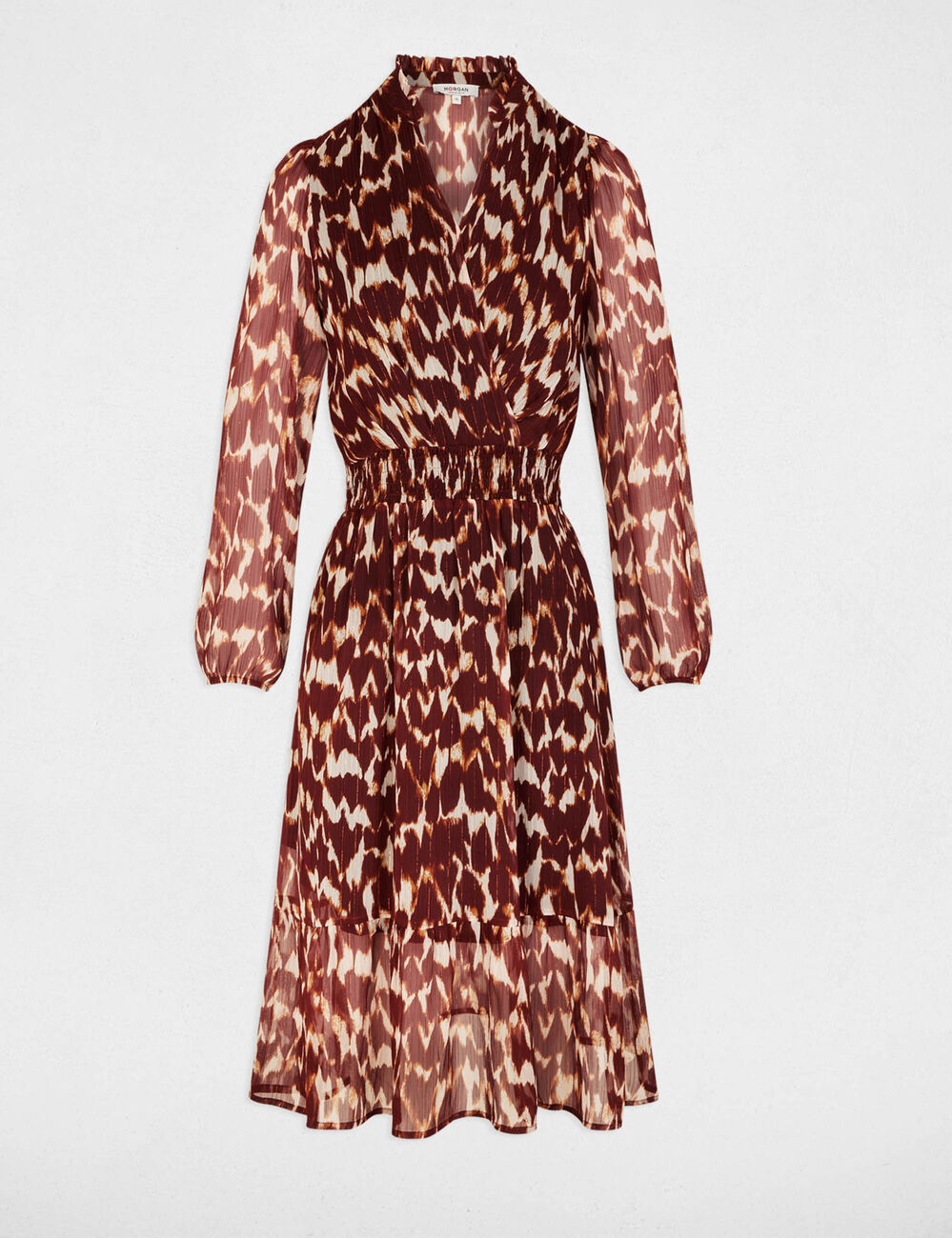 Vestido cruzado de gasa multicolor mujer