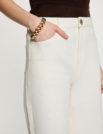 Pantal&oacute;n culotte de tiro alto blanco mujer
