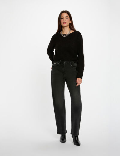 C&aacute;rdigan con escote en V negro mujer