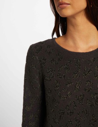 Jersey cuello redondo gris anthracite mujer