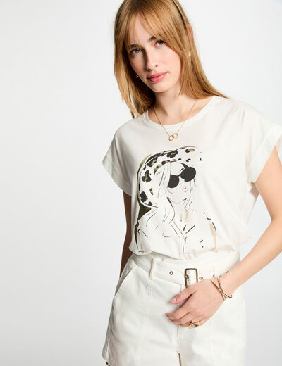 Camiseta con mensaje blanco mujer