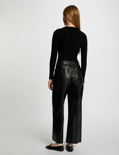 Jersey cuello redondo negro mujer
