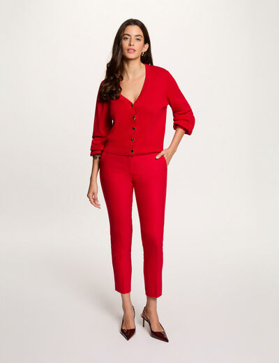 Pantal&oacute;n city recto estilo corto rojo mujer