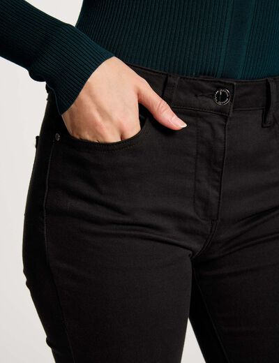 Pantal&oacute;n recto negro mujer