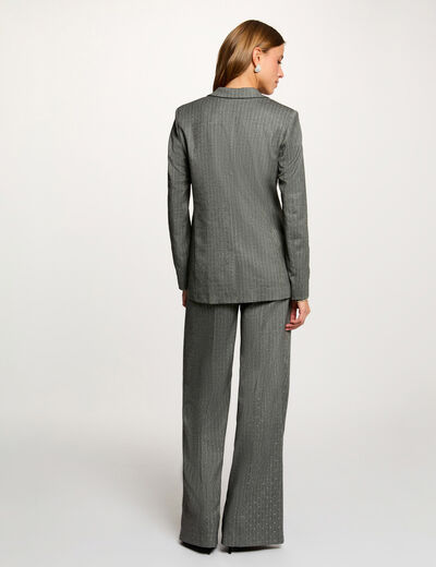 Chaqueta entallada de rayas gris moyen mujer