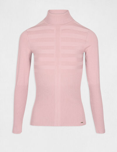 Jersey de cuello alto ajustado rose pale mujer