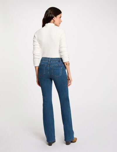 Vaquero boot-cut con bolsillos denim stone mujer