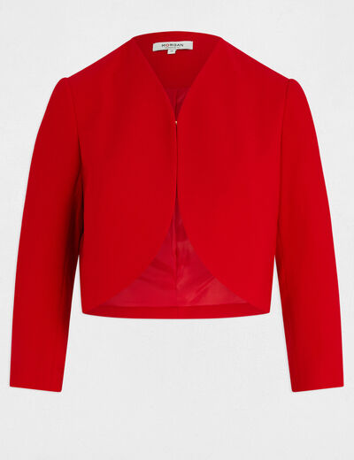 Chaqueta recta con manga 3/4 rojo mujer
