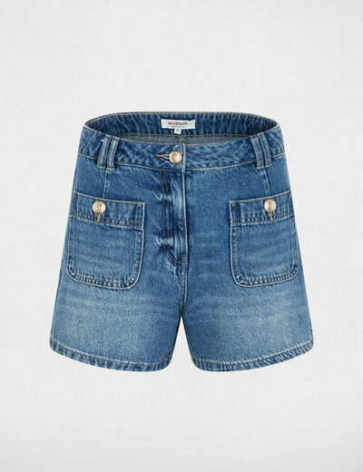 Short vaquero slim denim stone mujer