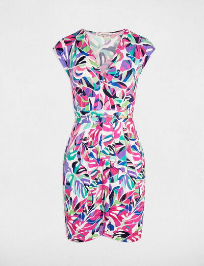 Vestido corto estampado multicolor mujer