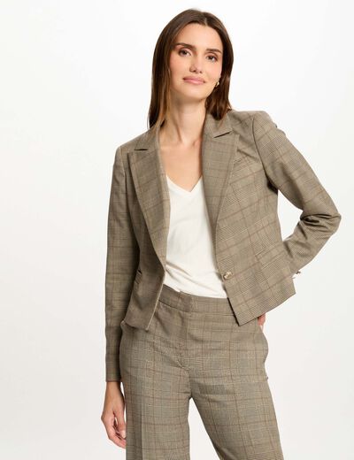 Americana entallada estampada multico mujer