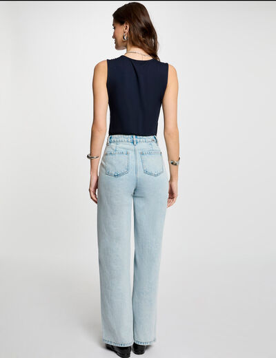 Top sin manga azul marino mujer