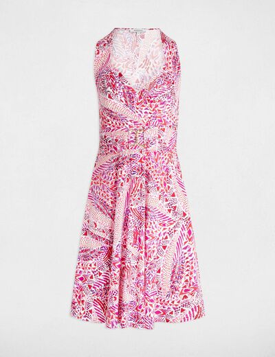 Vestido entallado estampado multicolor mujer