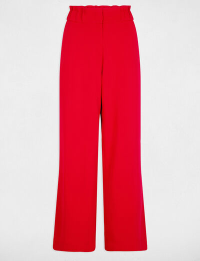 Pantalón pernera ancha rojo mujer