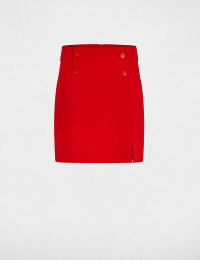 Falda corta con botones rojo mujer
