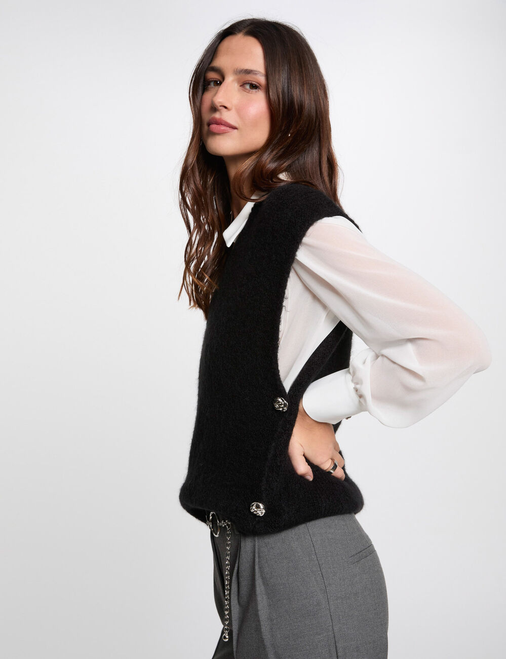 Jersey sin mangas negro mujer
