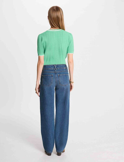 Jersey manga corta verde menta mujer