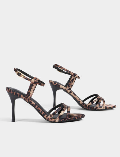 Sandalias tacónes estampadas multicolor mujer