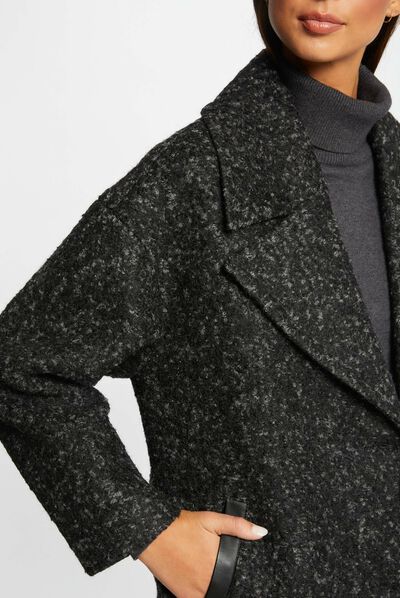 Abrigo largo extragrande gris anthracite mujer