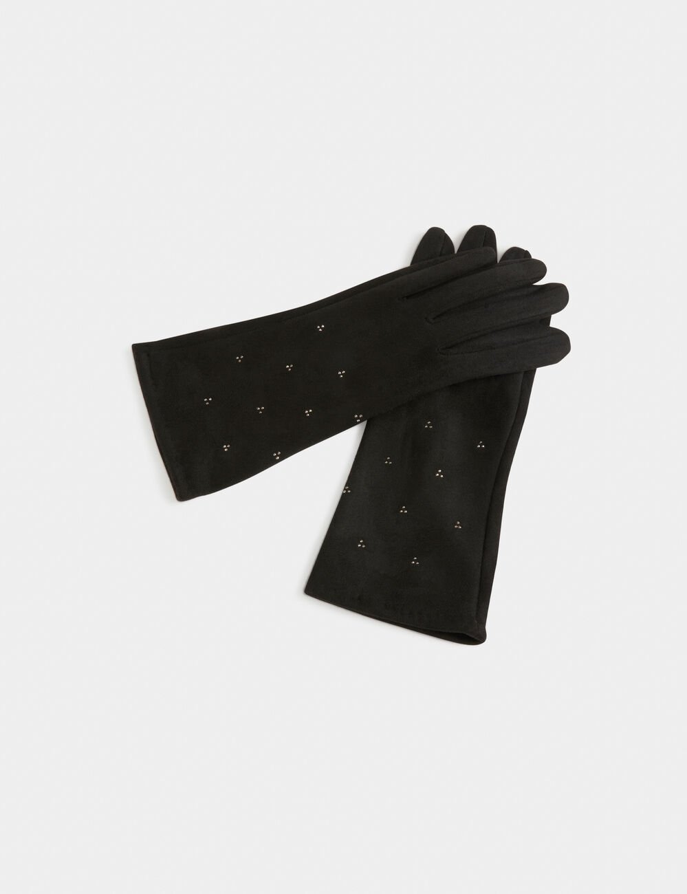 Guantes con strass negro mujer