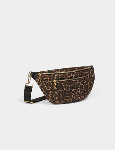Riñonera estampado leopardo multicolor mujer