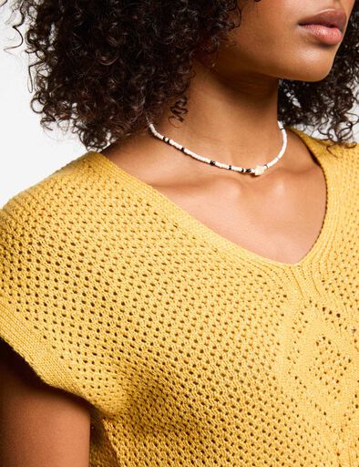 jersey manga corta amarillo mostaza mujer Jersey manga corta amarillo mostaza mujer