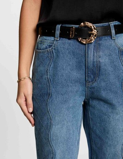 Vaquero slim acolchado denim stone mujer