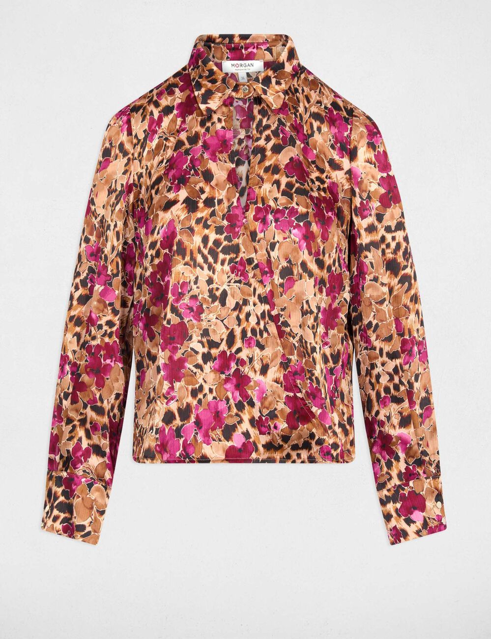 Blusa cruzada ajustada multicolor mujer