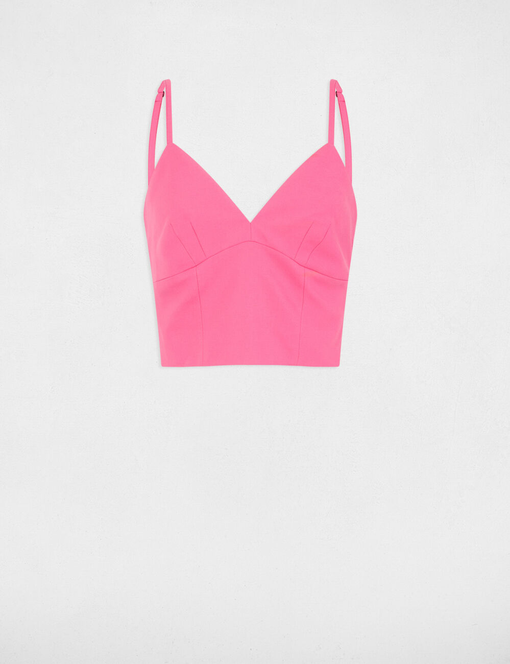 Crop top tirantes finos rosa mujer
