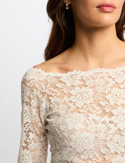 Camiseta manga larga blanco mujer