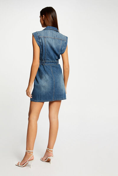 Vestido sin mangas entallado vaquero stone mujer