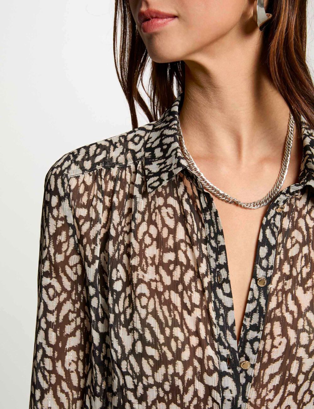 Camisa manga larga multicolor mujer