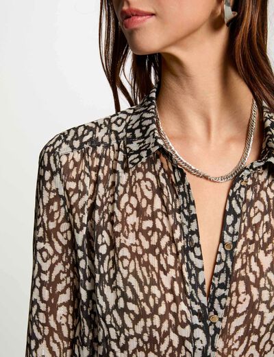 Camisa manga larga multicolor mujer