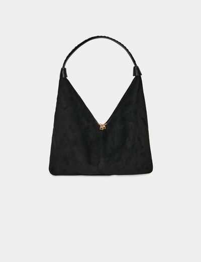 Bolso hobo de ante negro mujer