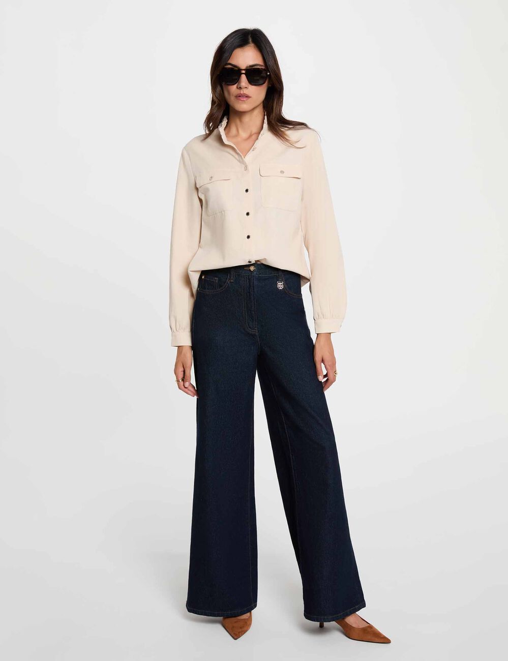 Camisa de pana marfil mujer