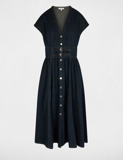 Vestido midi de mezclilla azul mujer