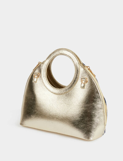 Bolso trenzado con rayas multicolor mujer